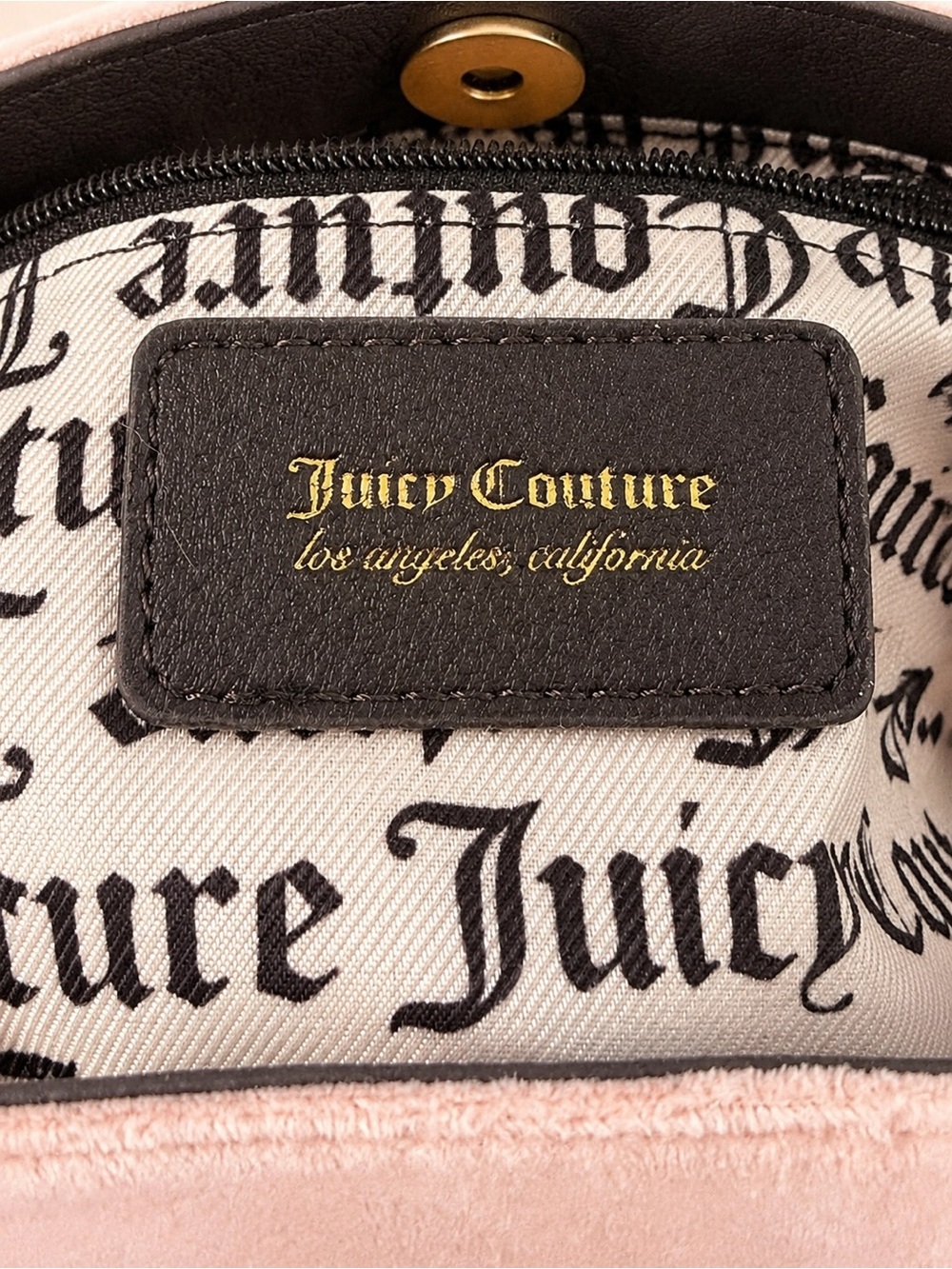 Juicy Couture Retro Vibe Pink Velour Satchel Bag - Picture 9 of 10